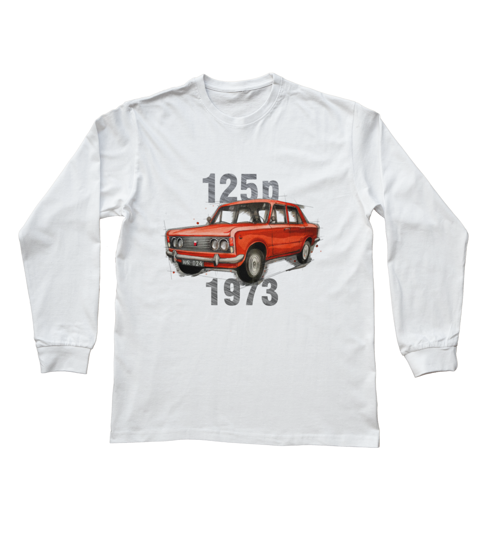 Fiat 125p — koszulka z długim rękawem dziecięca — NIK-SLS-JUNBI-FIA125-CZE-01