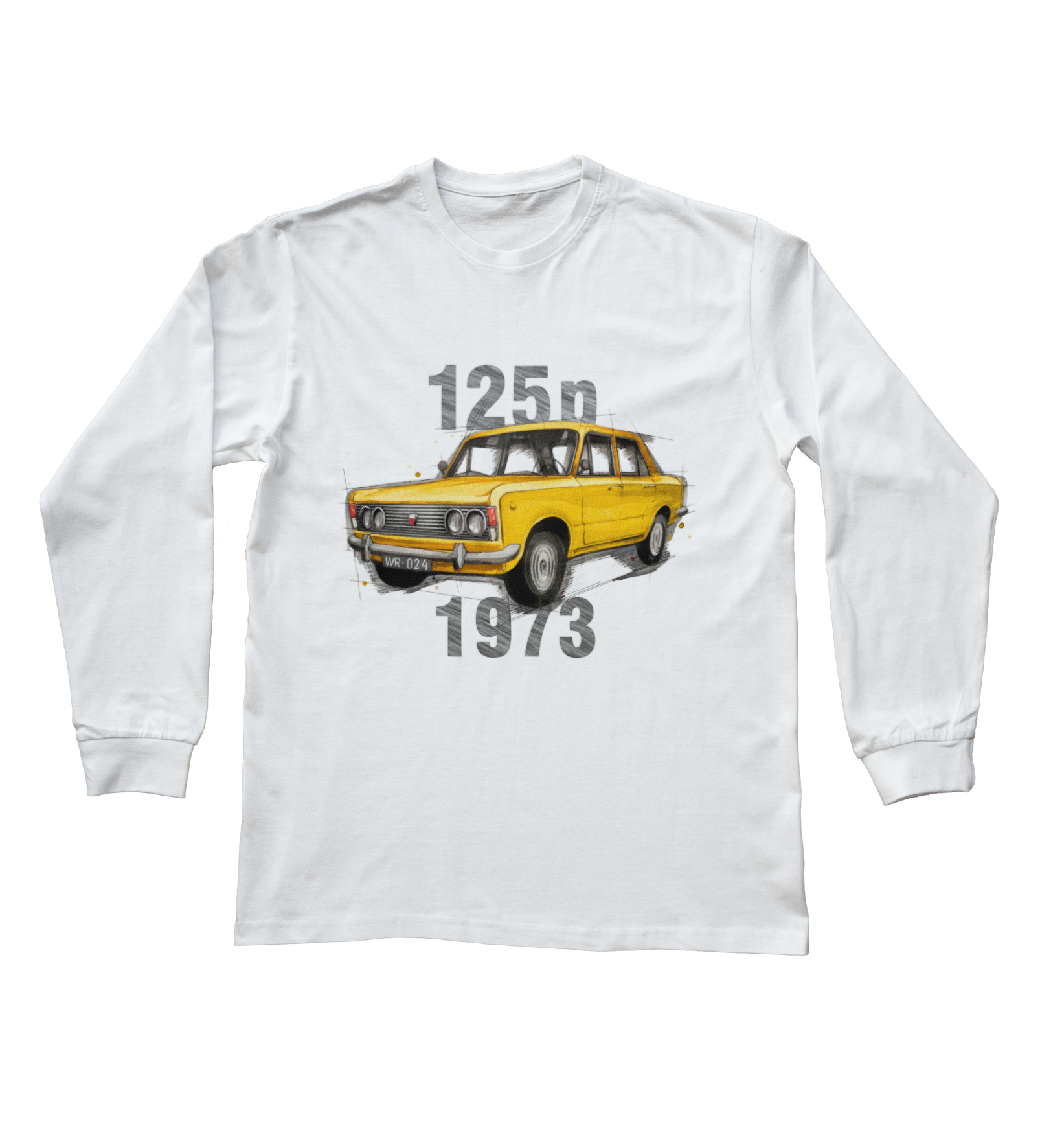 Fiat 125p — koszulka z długim rękawem dziecięca — NIK-SLS-JUNBI-FIA125-ZOL-01