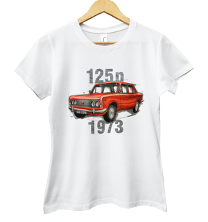 Fiat 125p — koszulka damska — NIK-TSH-DAMBI-FIA125-CZE-01