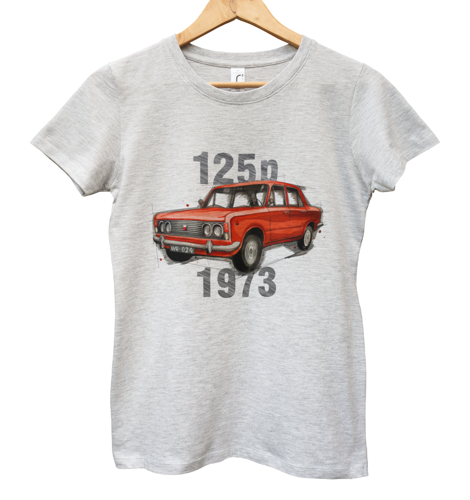 Fiat 125p — koszulka damska — NIK-TSH-DAMSZ-FIA125-CZE-01