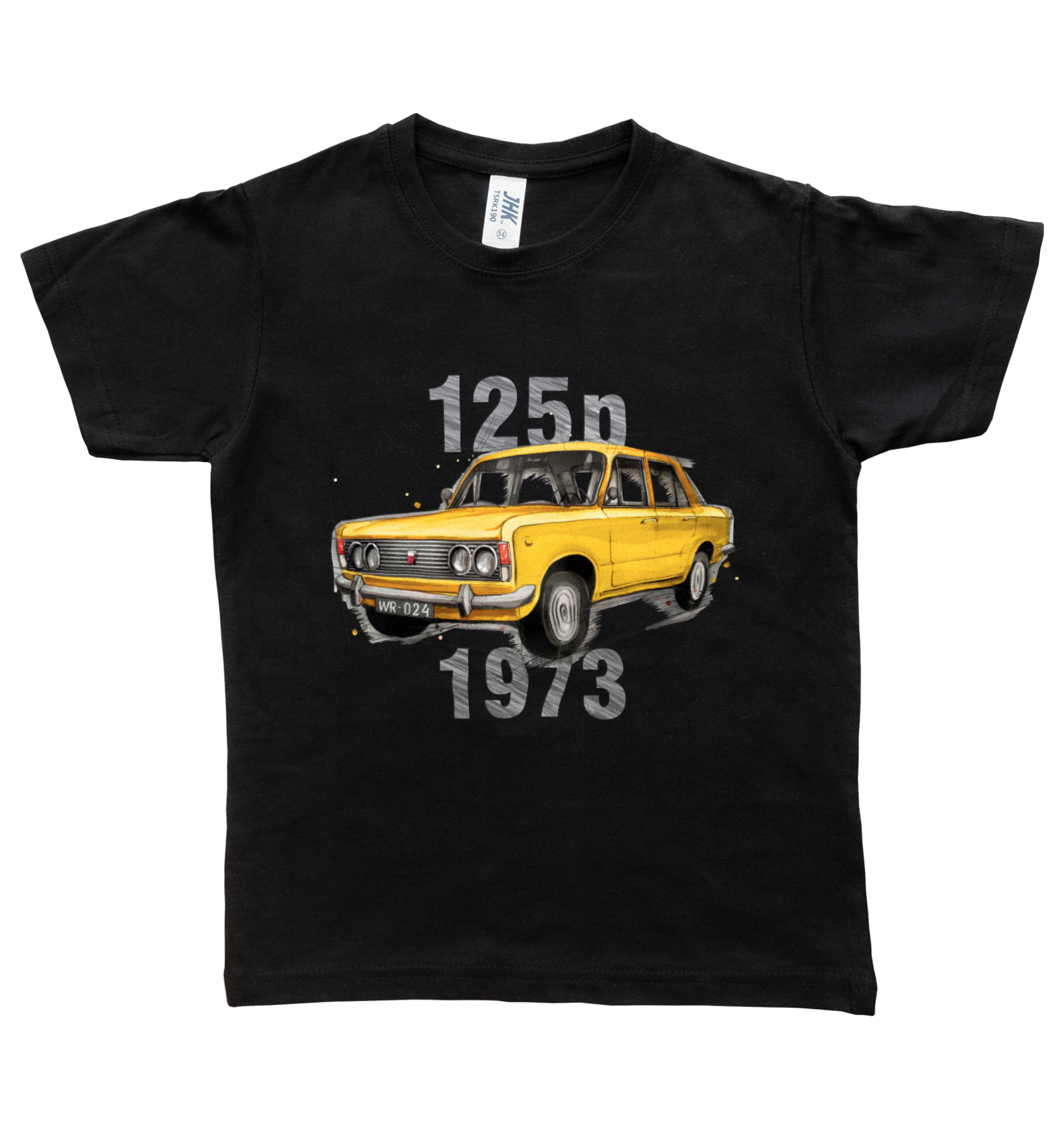 Fiat 125p — koszulka dziecięca — NIK-TSH-JUNCZ-FIA125-ZOL-01